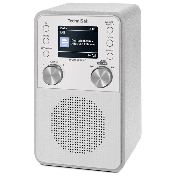 TechniSat 0001-3999 DigitRadio 317 Radio Portatile DAB+ FM Bluetooth 5.3 Display TFT 2.4 Pollici 3 W colore Bianco