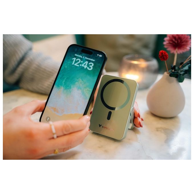 Verbatim MP52115410 Charge 'n' Go Power Bank 10000 mAh Ricarica Wireless Magnetica e USB-C 35 W colore Verde