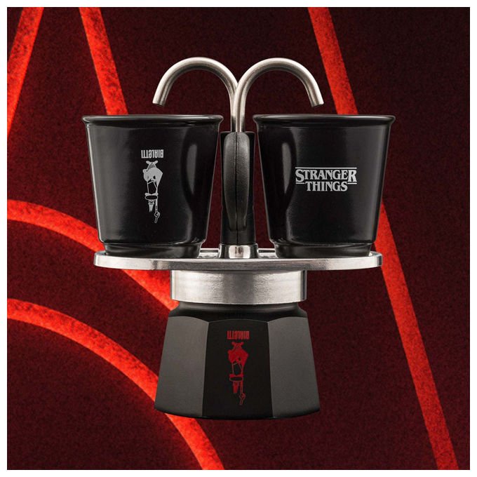 Bialetti 8006363095280 Mini Express Cafettiera 2 Tazze 90ml Termocromiche colore Nero Rosso