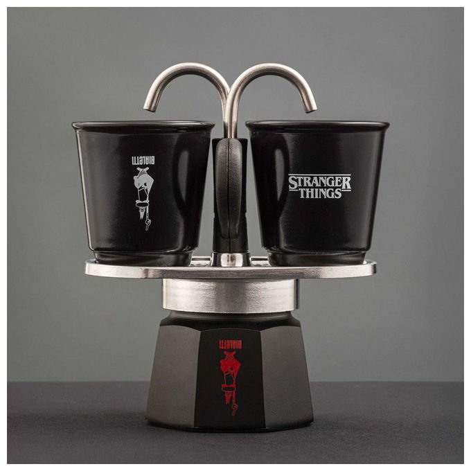 Bialetti 8006363095280 Mini Express Cafettiera 2 Tazze 90ml Termocromiche colore Nero Rosso