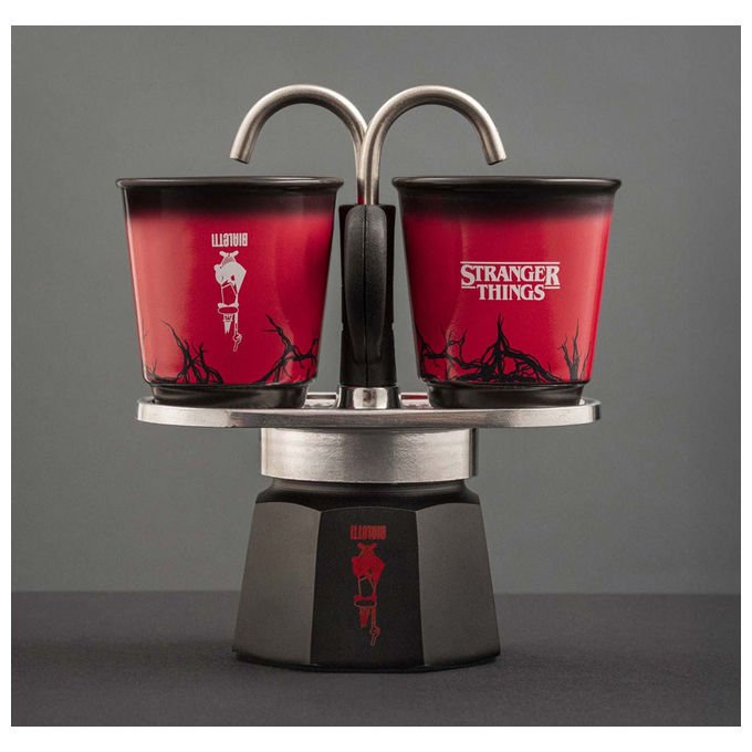 Bialetti 8006363095280 Mini Express Cafettiera 2 Tazze 90ml Termocromiche colore Nero Rosso