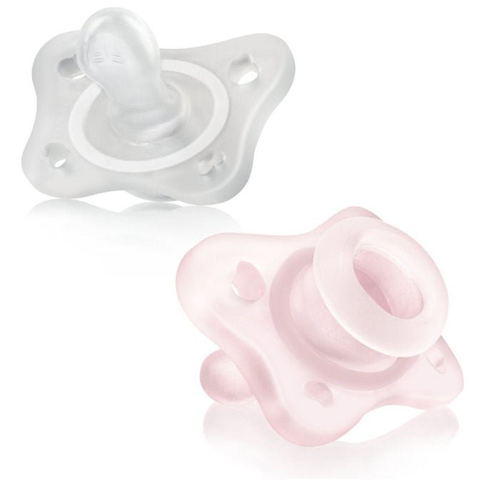 Chicco 00073289110000 Gommotto PhysioForma Minisoft Ciuccio Anatomico in Silicone 0-2 Mesi Finitura Soft Sense 2 Pezzi colore Rosa