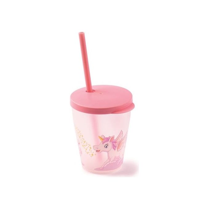Snips Bicchiere con Cannuccia con Decoro Unicorno 385ml