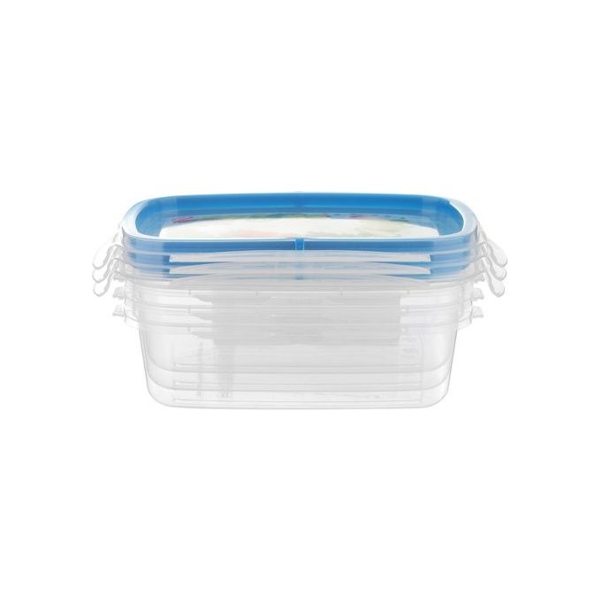 Snips Set 3 Contenitori per Alimenti SnipSlock Trasparente e Blu