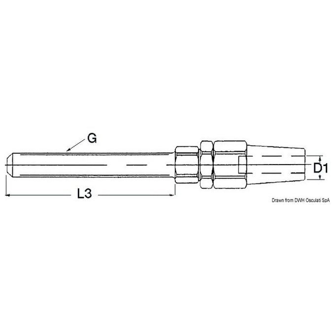 Terminale inox tenditore diametro 4 mm 05.004.08
