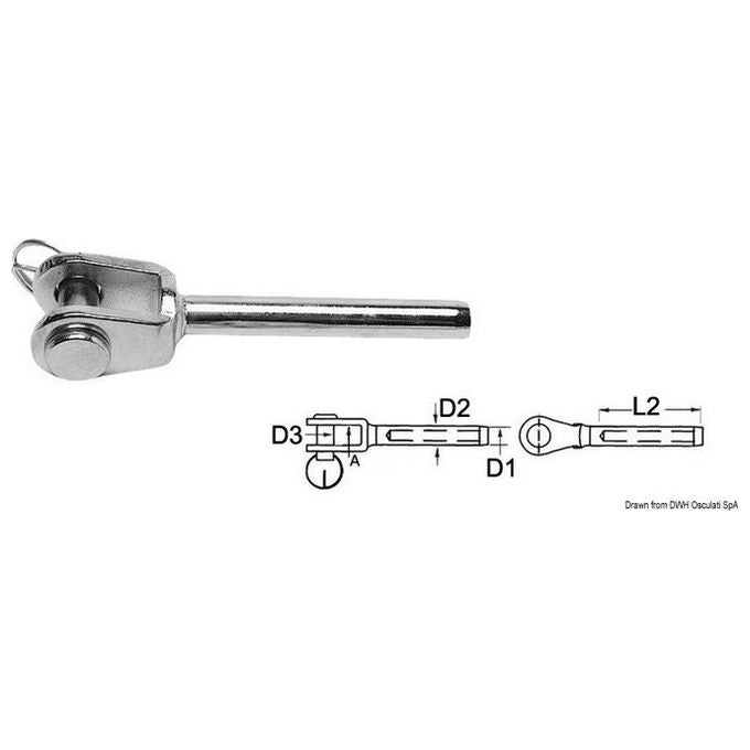 Terminale inox forcella diametro 12 mm 05.191.12