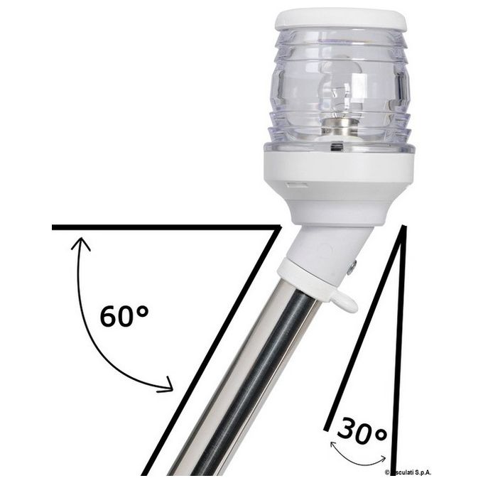 Asta 360 gradi 60 cm in asse fanale bianco 11.140.22