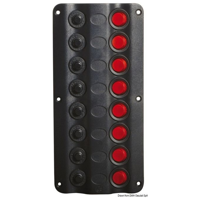 Pannello elettrico Wave 8 interruttori 14.104.03