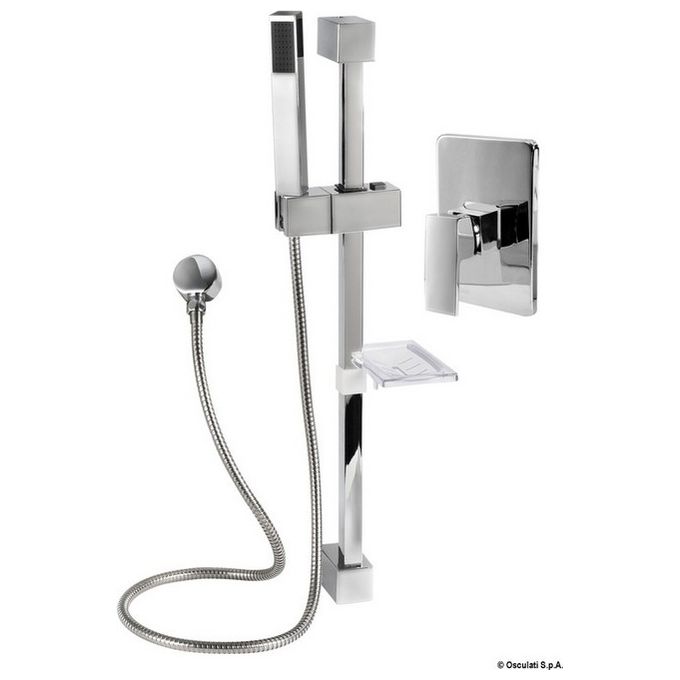 Saliscendi doccia con misc.Square V.2 tubo in PVC 17.004.06