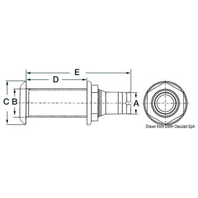 Scarico tappo inox 1'' 3-8 x 19-20 mm 17.327.14