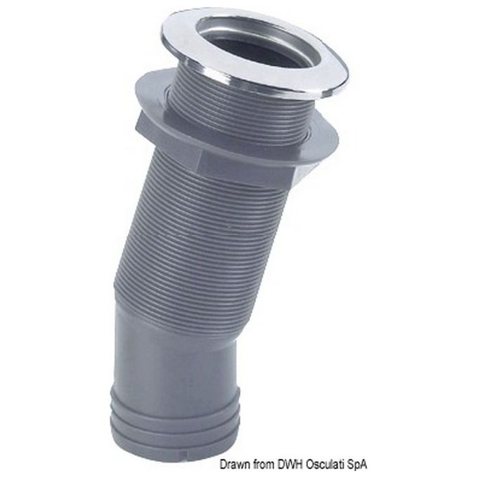 Scarico testa inox 15 gradi 50 mm x 2'' 1-4 con valvola 17.331.07