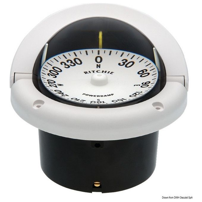 Ritchie navigation Bussola Ritchie Helmsman 3''3-4 incasso bianca-bianca
