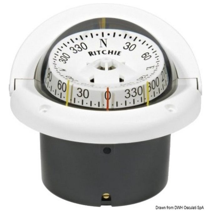 Ritchie navigation Bussola Ritchie Helmsman 3''3-4 incasso bianca-bianca