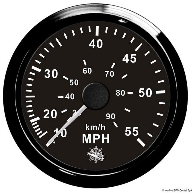 Spidometro Pitot 0-55 MPH nero-nera 27.325.09