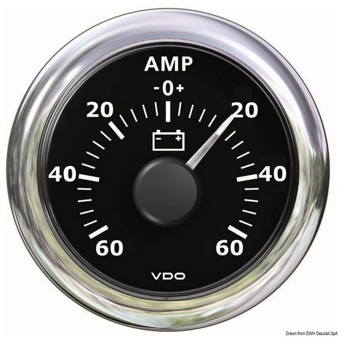 VDO Marine Amperometro -60 A + 60 A nero