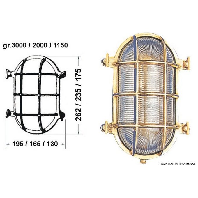 Lampada tartaruga ovale 130 x 175 mm 32.203.60