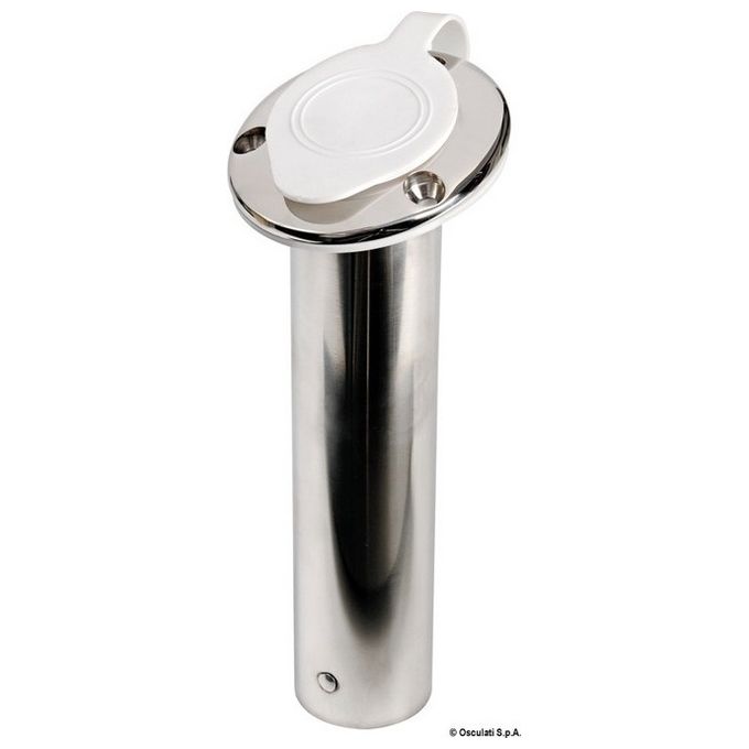 Portacanne inox 75 gradi tappo bianco 41.211.55