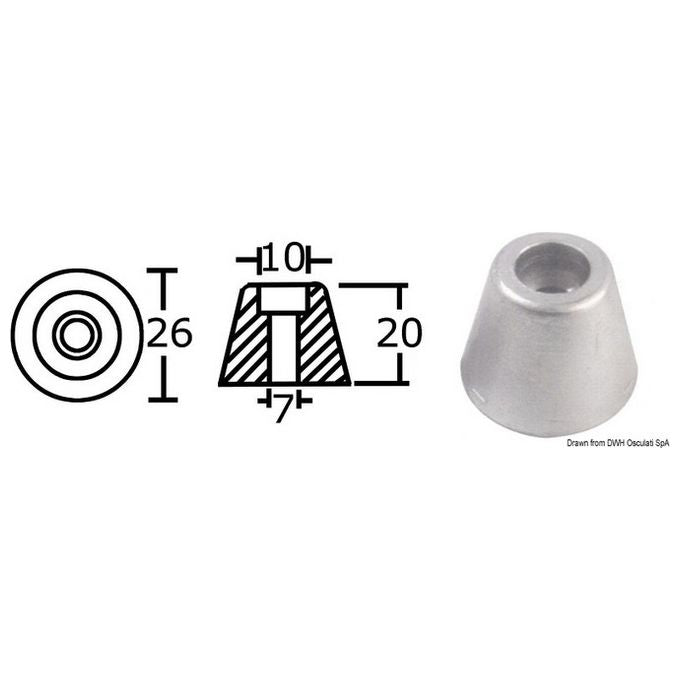Anodo ricambio alluminio rif.orig. 61180 43.070.21