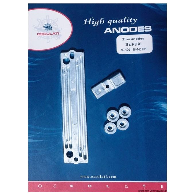 Kit anodi Suzuki 90-140 HP zinco 43.371.00