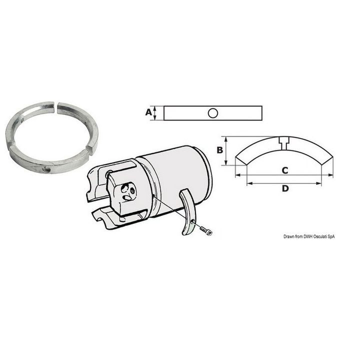 Kit anodi zinco VOLVO SailDrive 3 pezzi 43.535.00