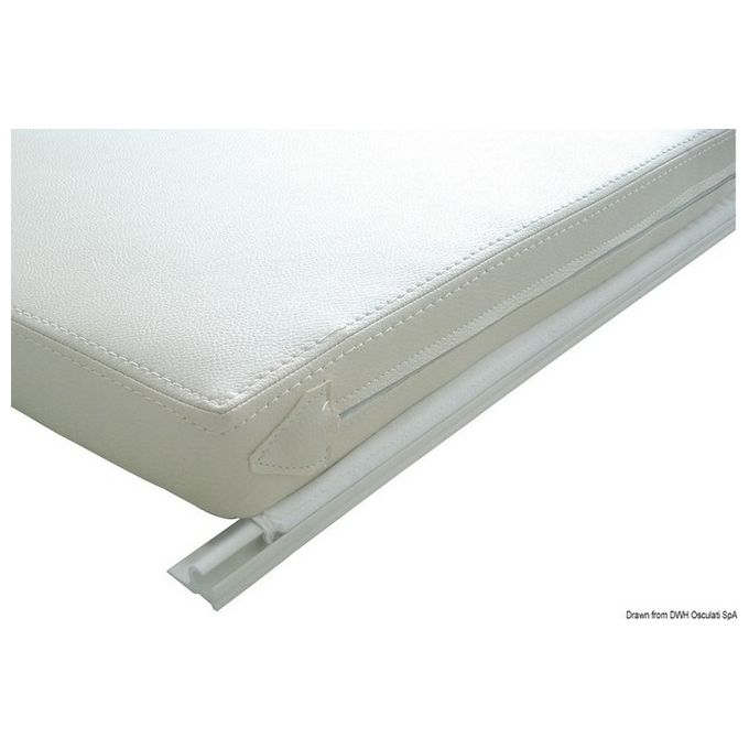 Canalina in PVC bianco 4 m per cuscinerie 44.010.02