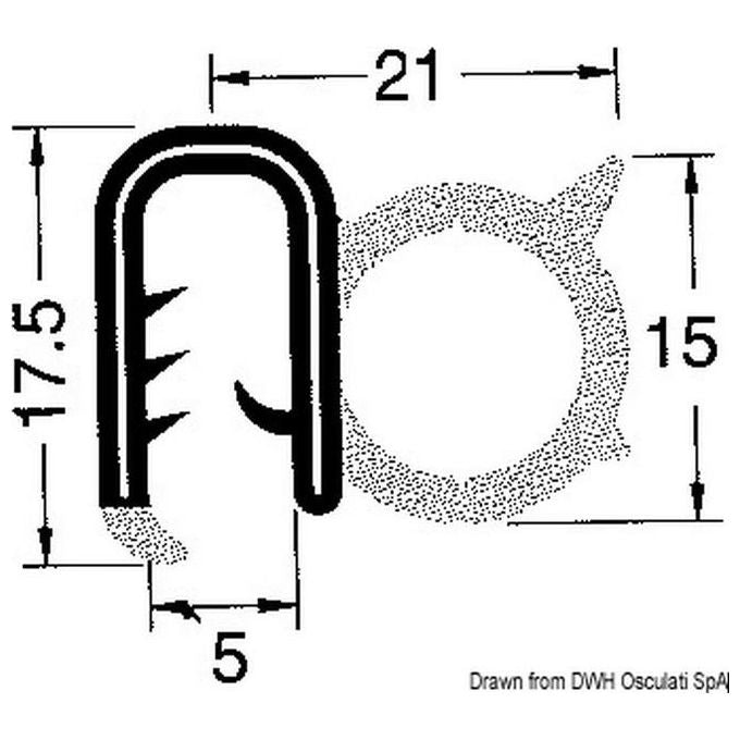 Profilo PVC per bordare nero 50 m 44.493.02