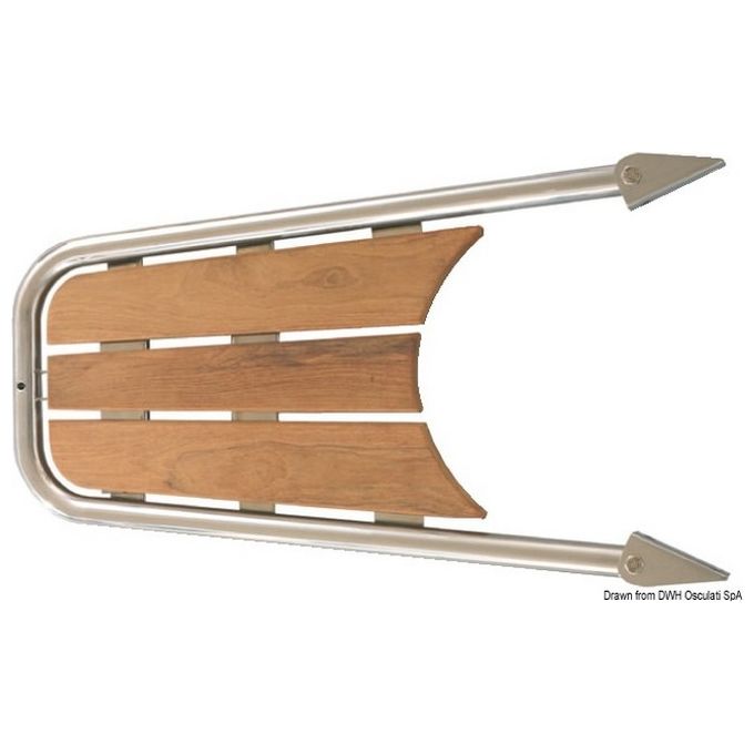 Delfiniera inox-teak con musone diametro tubo mm 32 48.471.08