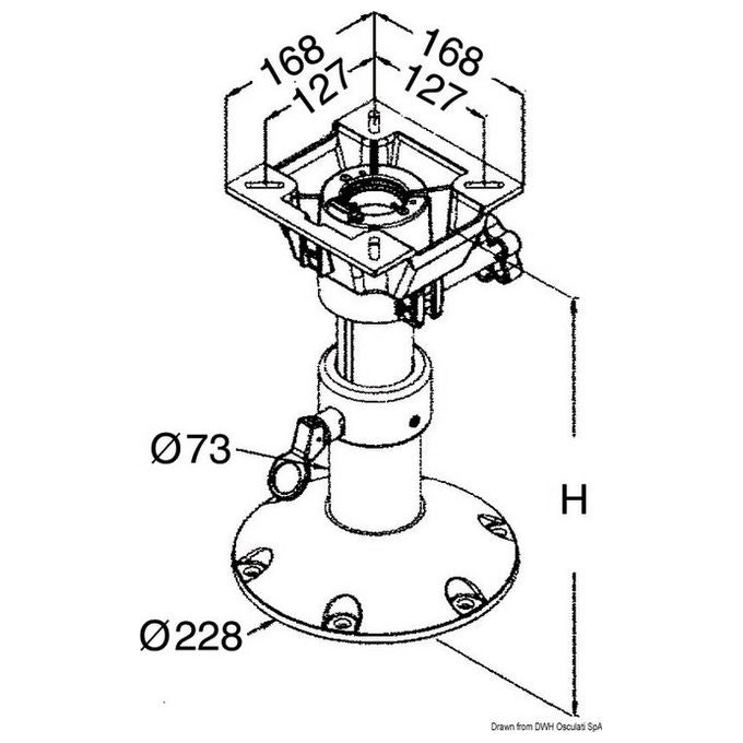 Base e colonna + supporto sedile h. 340-470 48.709.99