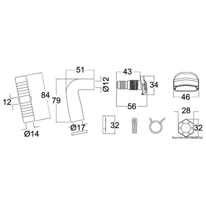 Tecma Kit immissione acqua pulita Tecma bianco