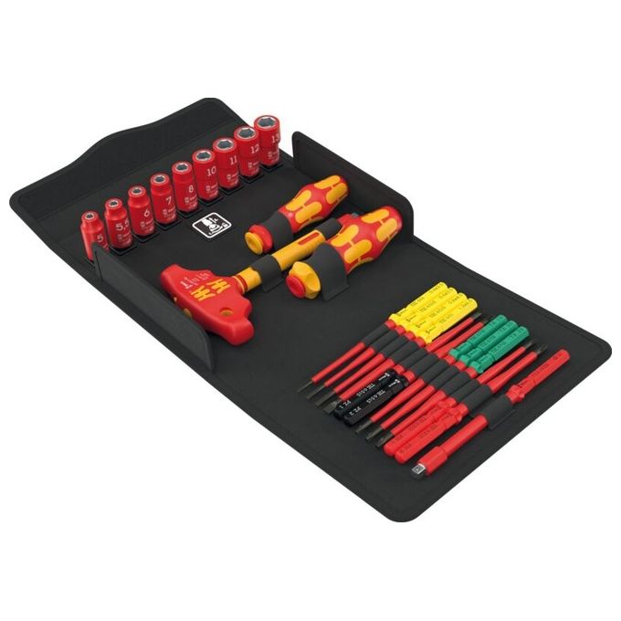 Wera 4013288234148 Kraftform Kompakt VDE 24 Kit di punte intercambiabili per giraviti 25 pezzi VDE isolato fino a 10000 V colore Nero
