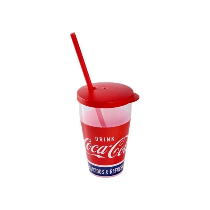Snips Bicchiere con Cannuccia Coca-Cola Rosso