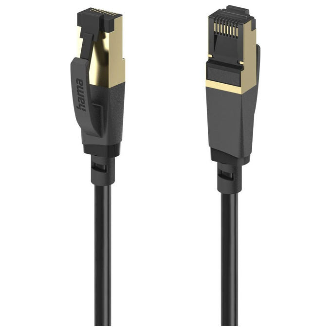 Hama 00202001 Cavo di rete Cat8 S-FTP 1,5 m 40000 Mbit-s Oro Nero