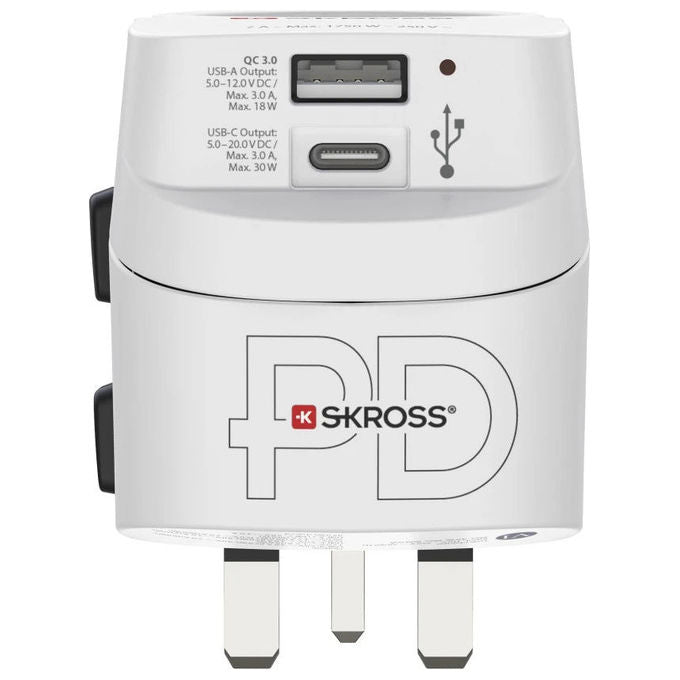 Hama 00223477 Adattatore Universale ProLight 3-polig 30 W con USB Tipo C e Tipo F colore Bianco