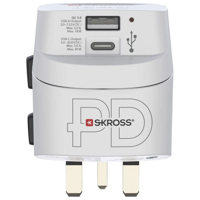 Hama 00223477 Adattatore Universale ProLight 3-polig 30 W con USB Tipo C e Tipo F colore Bianco