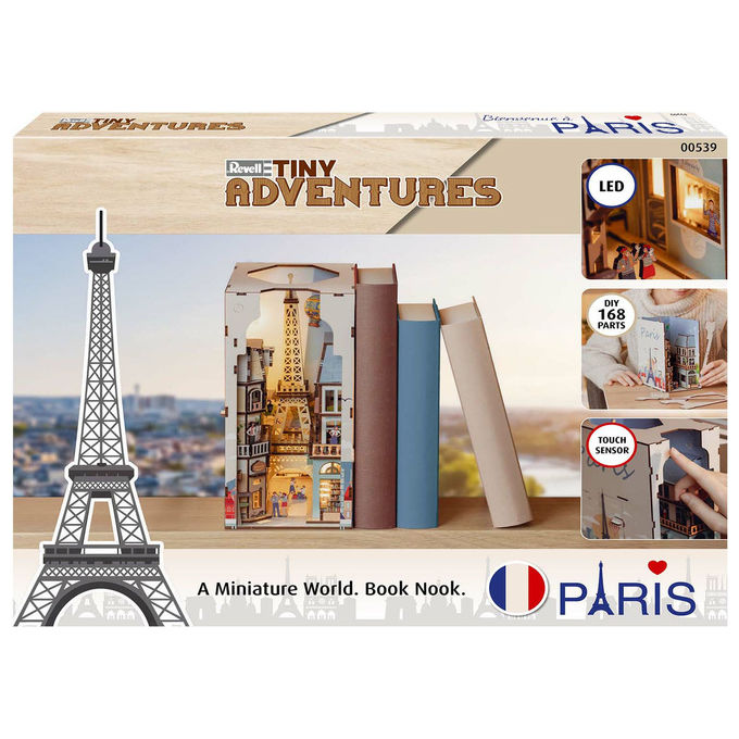 Revell 00539 Piccole Avventure Book Nook Parigi con Illuminazione LED e Montaggio Facile colore Multicolore