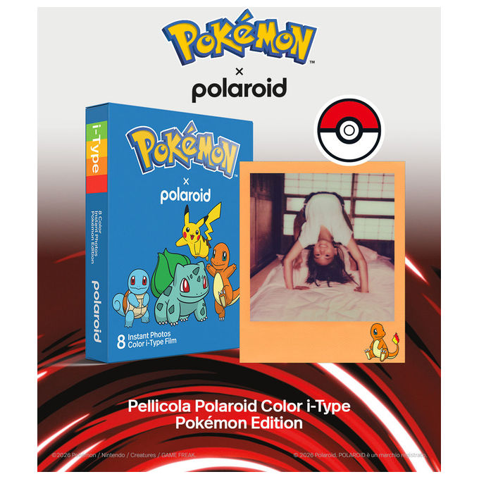 Polaroid 006663 Color film for i-Type - Pokemon Pellicola istantanea 8 pz Dimensione immagine 79 x 77 mm colore Multicolore