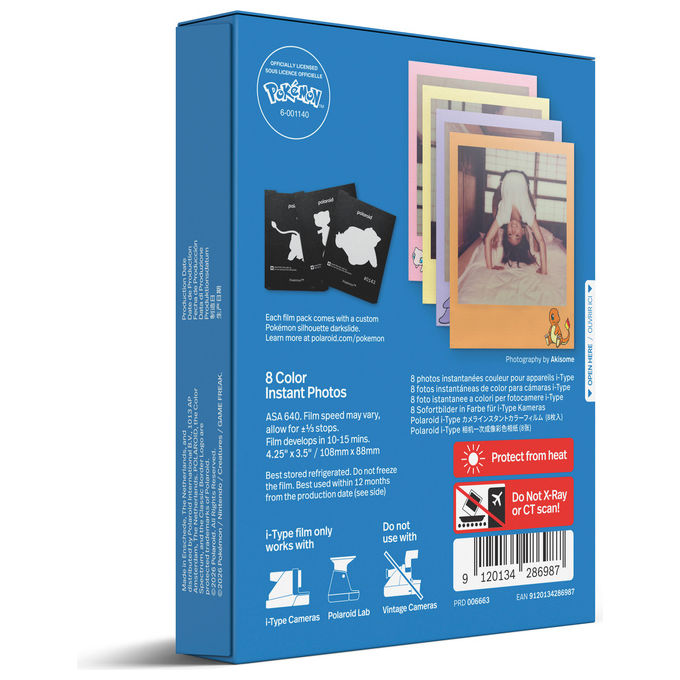 Polaroid 006663 Color film for i-Type - Pokemon Pellicola istantanea 8 pz Dimensione immagine 79 x 77 mm colore Multicolore