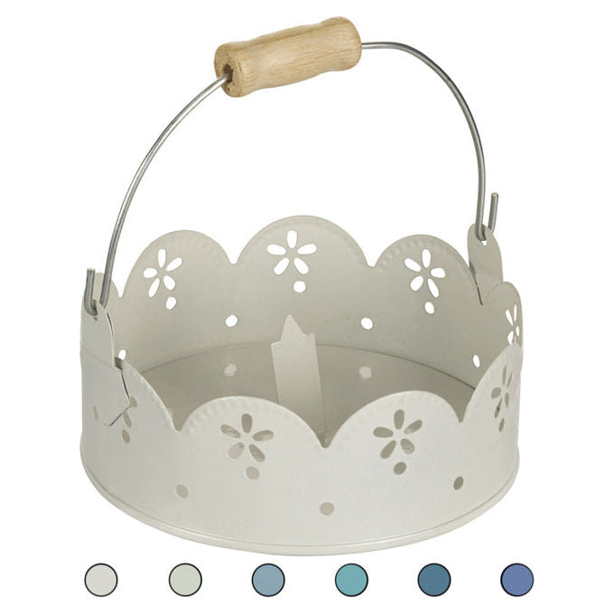 Shop Villa d'Este Home Tivoli 5909113 Mosquito coil con manico in legno e gancio bordo floreale forato e decorazione dentellata colore Blu