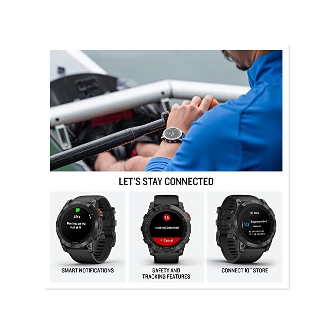 Garmin Fenix 7X Pro Solar Edition 51mm 1.4'' GPS Sport Salute Notifiche Slate Gray con cinturino Black