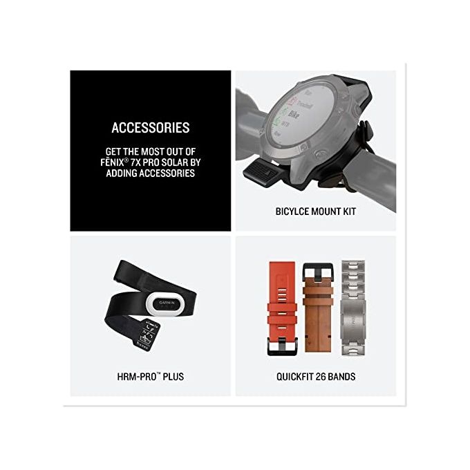 Garmin Fenix 7X Pro Solar Edition 51mm 1.4'' GPS Sport Salute Notifiche Slate Gray con cinturino Black