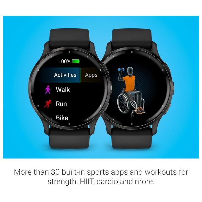 Garmin Venu 3 45mm 1.4'' Amoled GPS Sport Salute Notifiche Black and Slate con cinturino in silicone