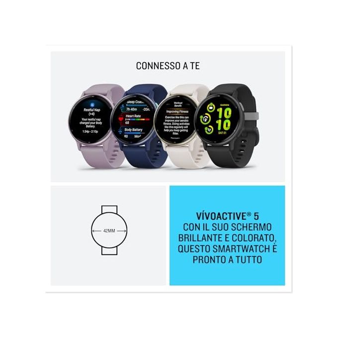 Garmin Vivoactive 5 1.2'' GPS Sport Salute Notifiche Cream gold and Ivory