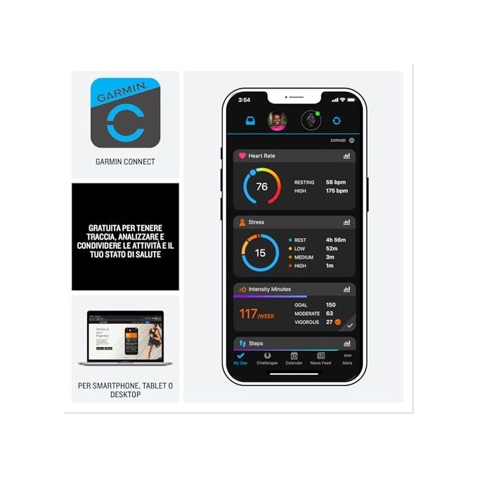 Garmin Vivoactive 5 1.2'' GPS Sport Salute Notifiche Orchid Metallic