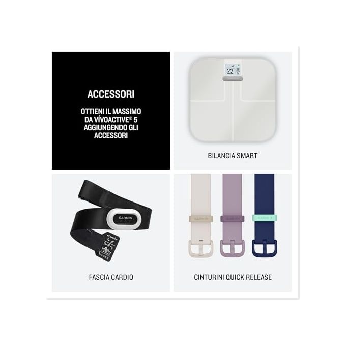Garmin Vivoactive 5 1.2'' GPS Sport Salute Notifiche Orchid Metallic