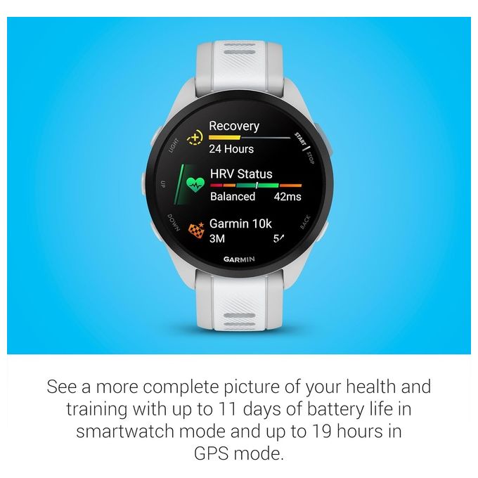 Garmin Forerunner 165 43mm 1.2'' GPS Sport Salute Notifiche Mist grey-Whitestone