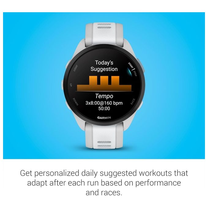 Garmin Forerunner 165 43mm 1.2'' GPS Sport Salute Notifiche Mist grey-Whitestone
