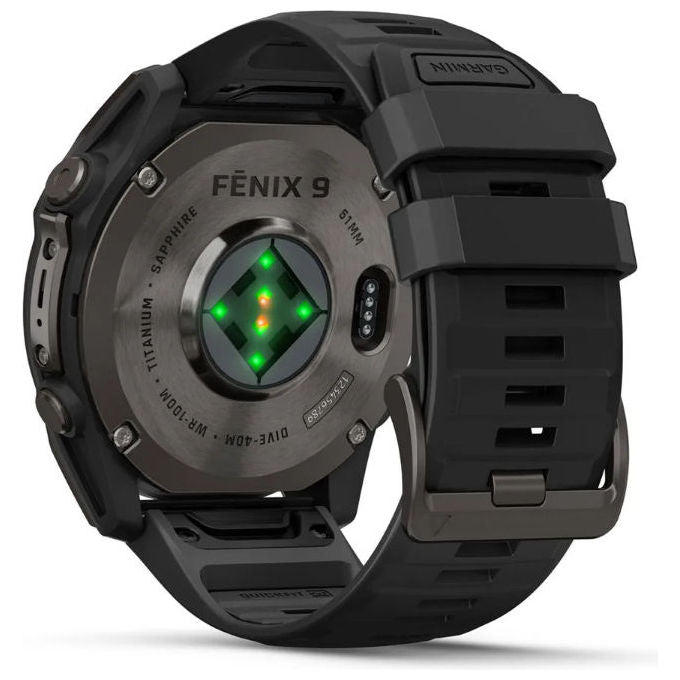 Garmin 010-04763-11 f?nix 9 Smartwatch 51 mm Display AMOLED 1.4'' Memoria 64 GB GPS Wi-Fi Cardiofrequenzimetro Cassa Titanio colore Grigio