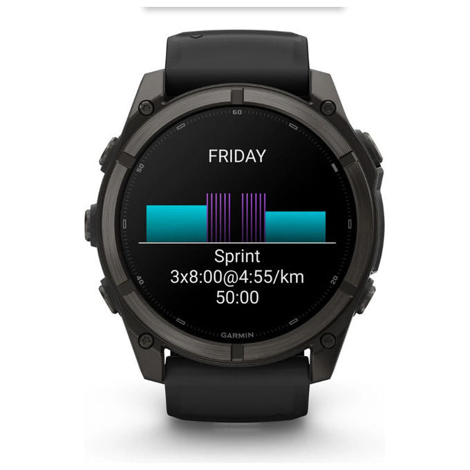 Garmin 010-04763-11 f?nix 9 Smartwatch 51 mm Display AMOLED 1.4'' Memoria 64 GB GPS Wi-Fi Cardiofrequenzimetro Cassa Titanio colore Grigio