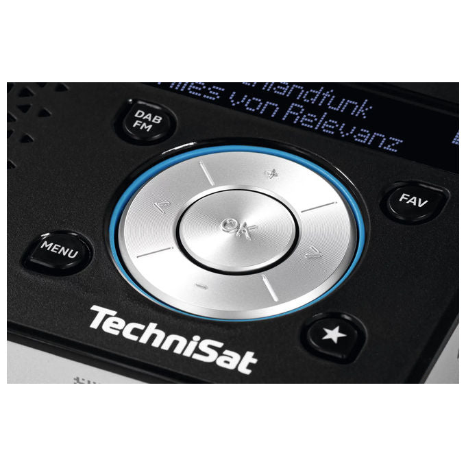 TechniSat 0100-4997 DIGITRADIO 1A Radio portatile DAB+ con tecnologia ASA per allarme sicurezza automatico FM jack cuffie memoria 20 stazioni display OLED batteria fino a 10 ore colore Nero