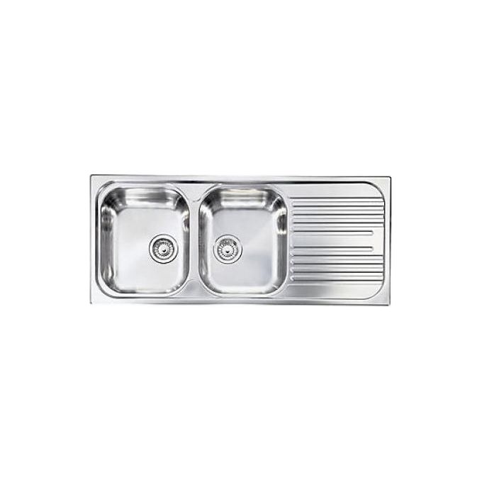CM 010547SCSSX Serie IX Atlantic 3'' Lavello Acciaio Inox Satinato da incasso Gocciolatoio a Destra 2 Vasche 116X50cm